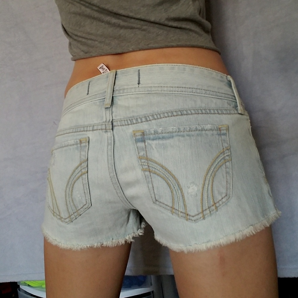 Hollister super light wash denim shorts